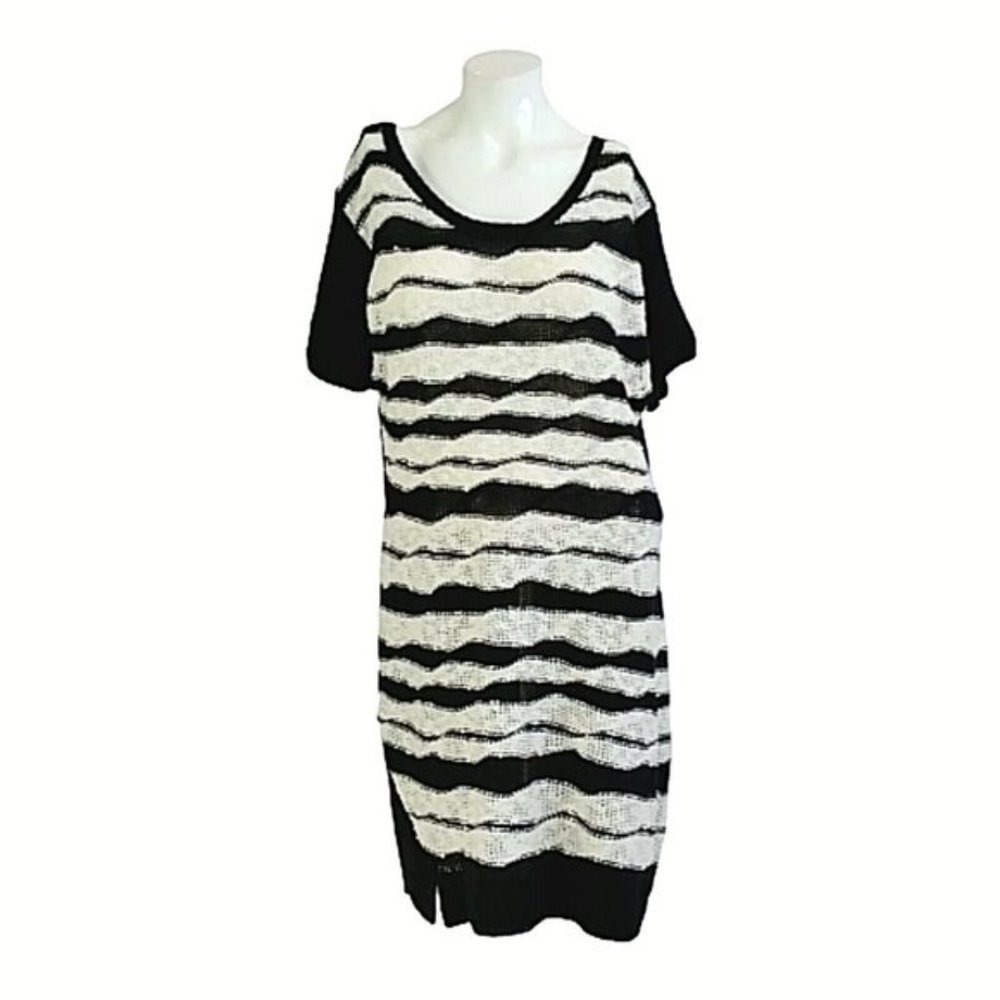 Extra Touch Nubby Knit Stripe Sheath Sweater Dress